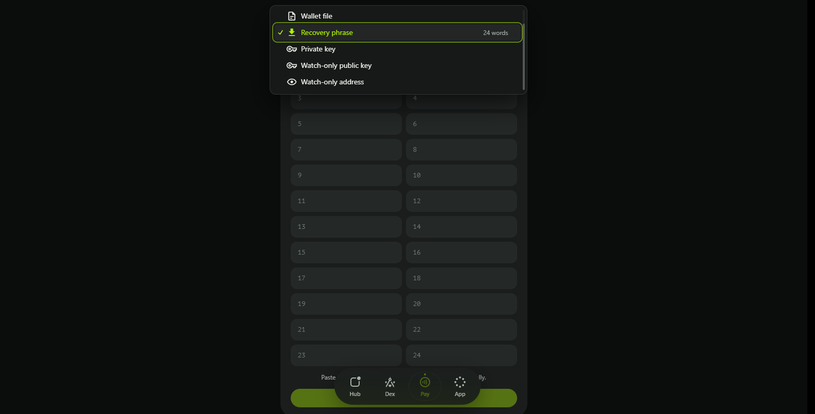 Import source selection